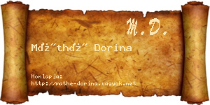 Máthé Dorina névjegykártya