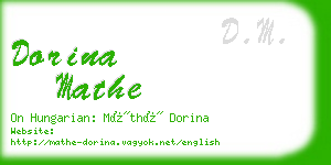 dorina mathe business card